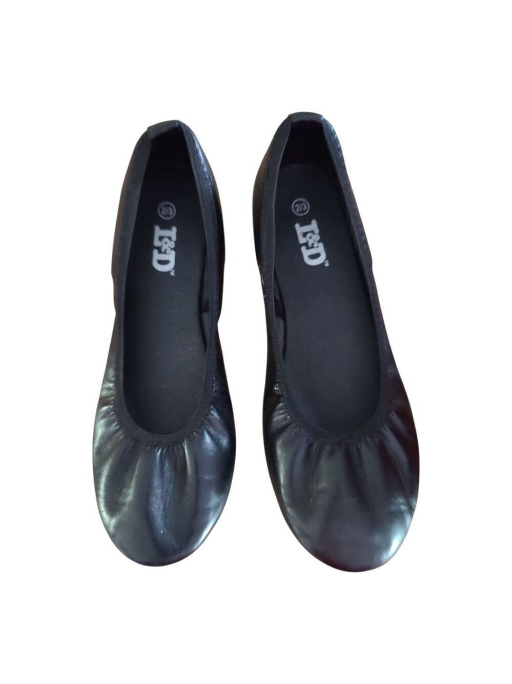 Kids Dance Shoes, Black Ballet Flats, Size 2/3